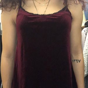 Velvet Lace Trim Tank Top